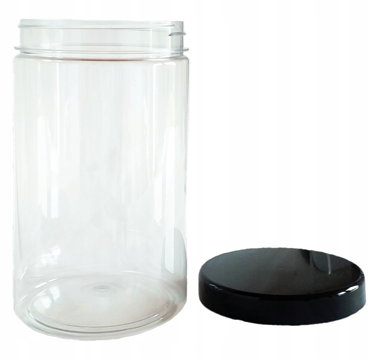 6szt pojemnik na żywność 1250ml słoik PET na produkty sypkie zestaw 1,25l