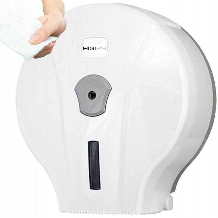 Podajnik Dozownik Pojemnik papier toaletowy Jumbo Biały Naścienny ATEST PZH