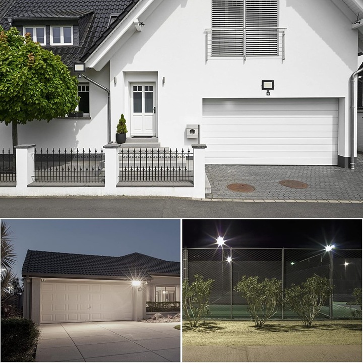 Naświetlacz LED Halogen 100W Reflektor Lampa Zewnętrzna Czujnik Ruchu