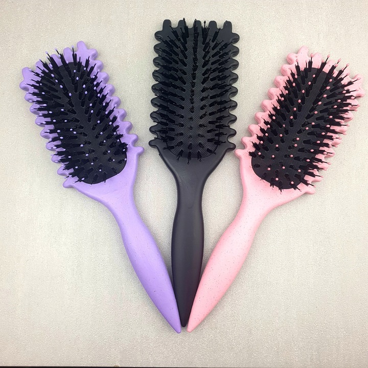 Szczotka Do Włosów Kręconych Definiująca Loki Włosie Dzika Do LokówFiolet