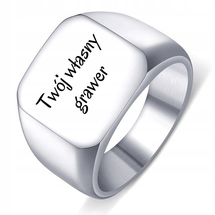 POLEROWANY STALOWY SYGNET STAL 316L JAKOŚĆ R.15