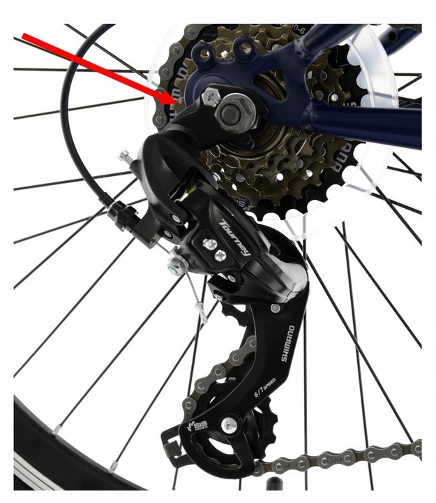 PRZERZUTKA TYŁ SHIMANO RD-TY300/TX35 TOURNEY ŚRUBA