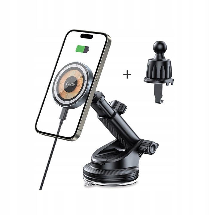 TECH-PROTECT MM15W-V5 MAGNETIC MAGSAFE DASHBOARD & VENT CAR MOUNT 15W