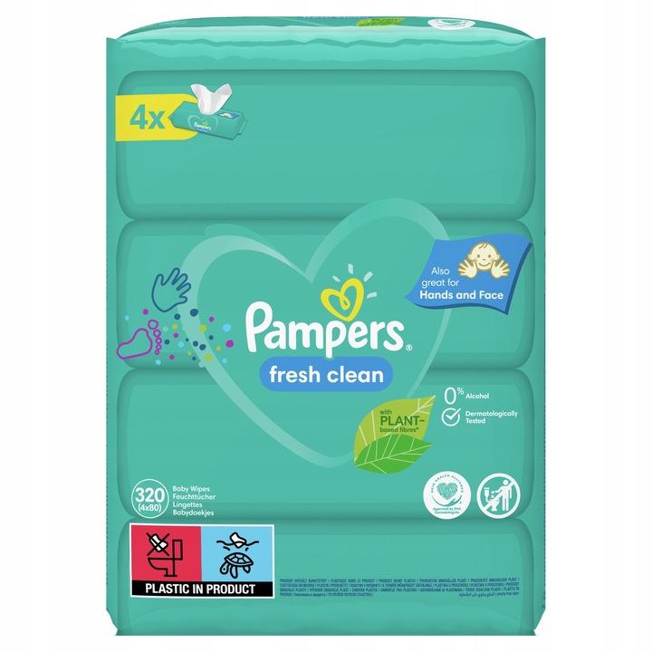Chusteczki nawilżane PAMPERS Fresh Clean 4x 80 szt.