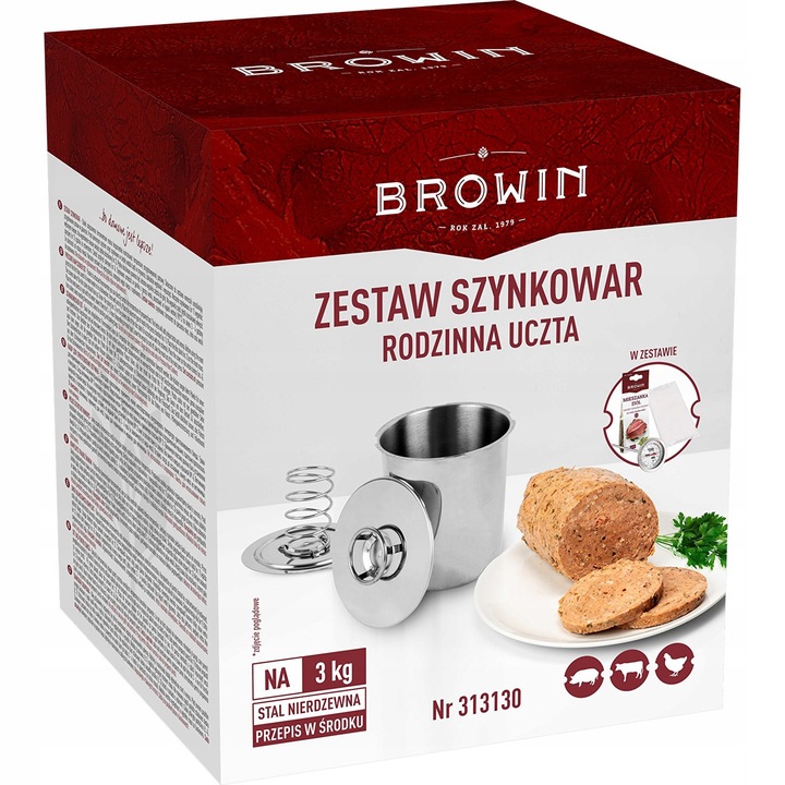Szynkowar duży 3kg ZESTAW worki termometr zioła