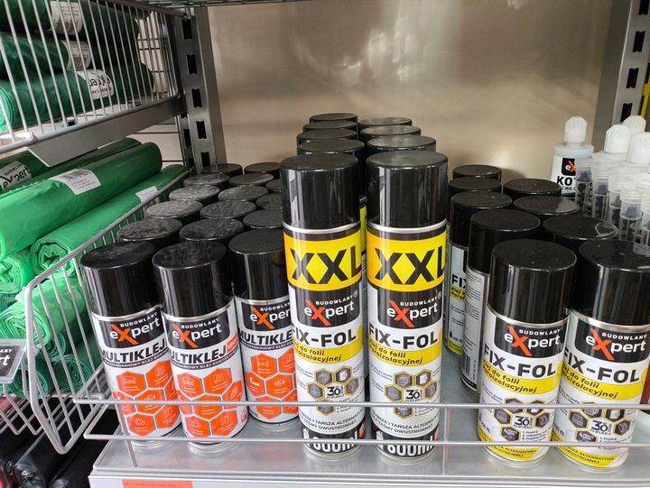 Klej XXL do folii PAROIZOLACYJNEJ MEMBRAN SPRAY Folia Paroizolacyjna 600ml