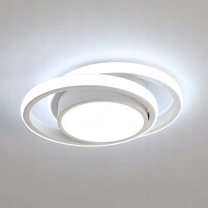 LAMPA SUFITOWA PLAFON LED OKRĄGŁY BIAŁY NOWOCZESNY DO SALONU 32W 6500K