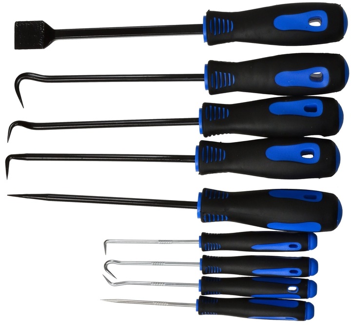 Zestaw grotów-haków i skrobaków 9el.