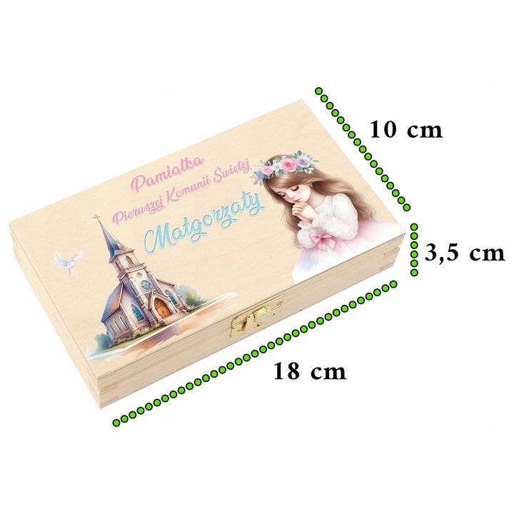 Pamiątka Pierwszej Komunii Świętej Prezent na Komunię Pudełko na pieniądze