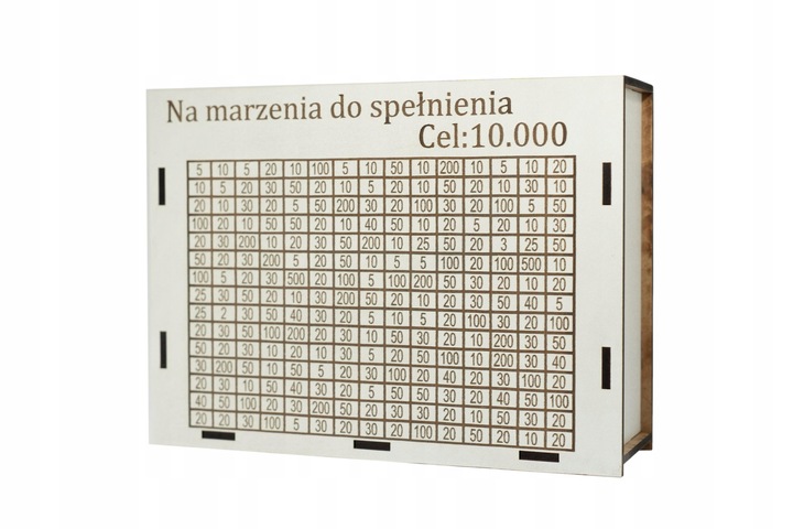 BIAŁA SKARBONKA WYKREŚLANA DOWOLNY NAPIS PREZENT WYZWANIE OSZCZĘDZANIE