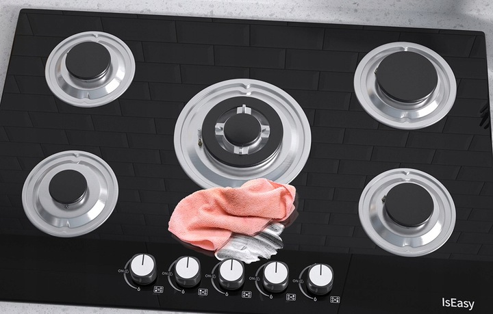 Płyta Gazowa Iseasy Mgbg-775 5 Żeliwnych Palników NG LPG Do Zabudowy