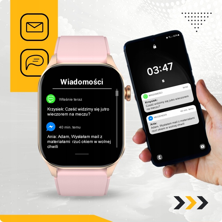 SMARTWATCH DAMSKI ZEGAREK POMIAR GLUKOZY CIŚNIENIE MENU PL ROZMOWY 2 PASKI