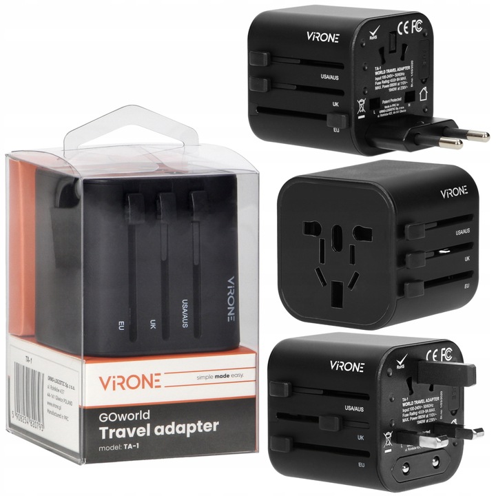 wtyczka podróżna uniwersalny adapter podróżny PONAD 200 KRAJÓW 8A