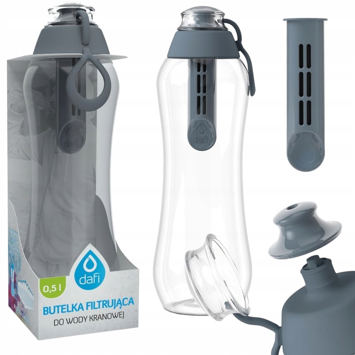 Butelka filtrująca z wkładem Dafi 0,5 L Szara