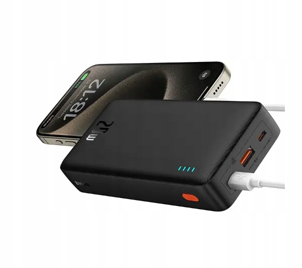 Powerbank Baseus Airpow 20000 mAh 20W PD USB USB-C microUSB Czarny