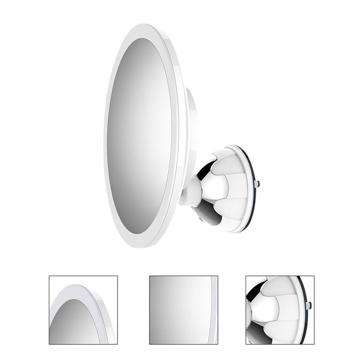 Lusterko kosmetyczne STRADO do makijażu powiększające x10 podświetlane