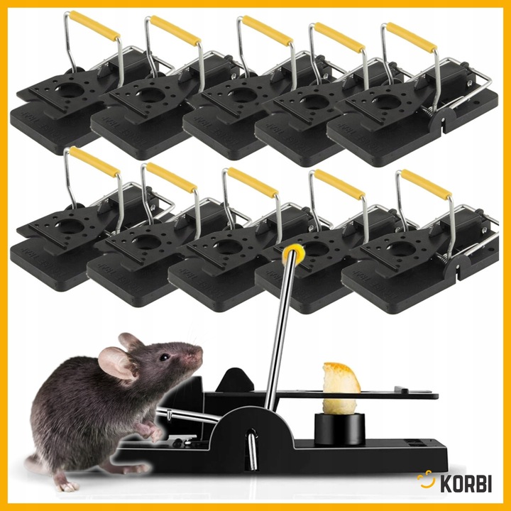 10x SILNA KLASYCZNA PUŁAPKA ŁAPKA NA MYSZY SZCZURY GRYZONIE MYSZOŁAPKA