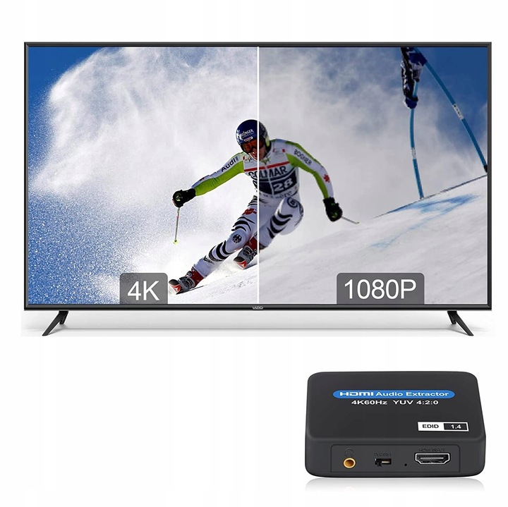 Ekstraktor HDMI 2.0 TOSLINK KONWERTER OPTYCZNY JACK AUX HDCP 4K