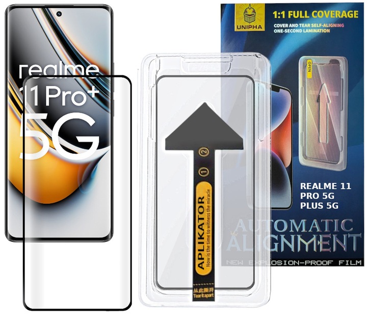 SZKŁO HARTOWANE SZYBKA NA CAŁY EKRAN EASY EZ FIT DO REALME 11 PRO 5G / PRO+