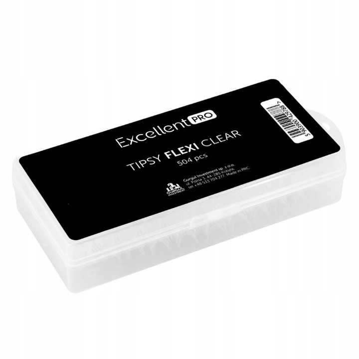 EXCELLENT FLEXI TIPSY TUNELOWE CLEAR MIĘKKIE POD ŻEL ZESTAW 504 SZT.