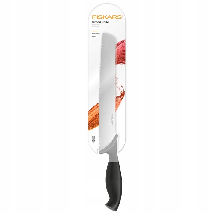 FISKARS NÓŻ DO CHLEBA KROJENIA PIECZYWA DŁUGI OSTRY ZĄBKOWANY 23cm