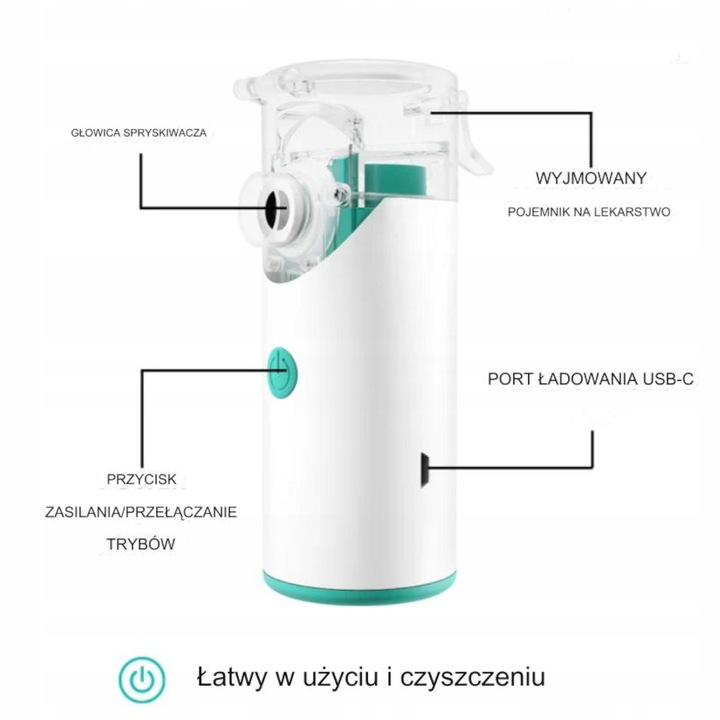 Nebulizator siateczkowy inhalator przenośny cichy dla dorosłych dzieci LCP