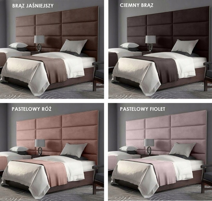 60X40 PANELE ŚCIENNE TAPICEROWANE WEZGŁOWIE WELUR KING VELVET