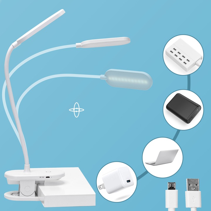 Bezprzewodowa lampka LED nocna na klips Aigostar