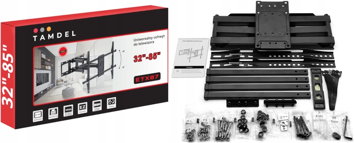 UCHWYT DO TELEWIZORA 32-85 CALI OBROTOWY EXTRA MOCNY DO 60KG