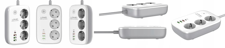 Listwa zasilająca SMART WiFi USB TUYA QC3.0 PD LED