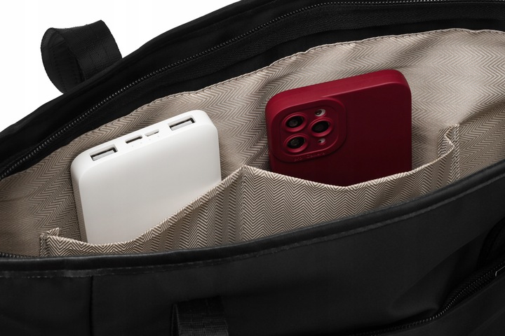 Torebka damska shopper bag czarna torba pojemna duża A4 miejska PETERSON