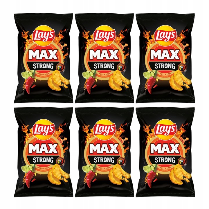 Chipsy Lay's Max Strong Lays ostre chilli i limonka 6x 120 g