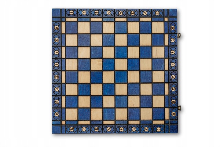 Szachy Senator niebieski/Szachy ozdobne/Szachy drewniane/ producent