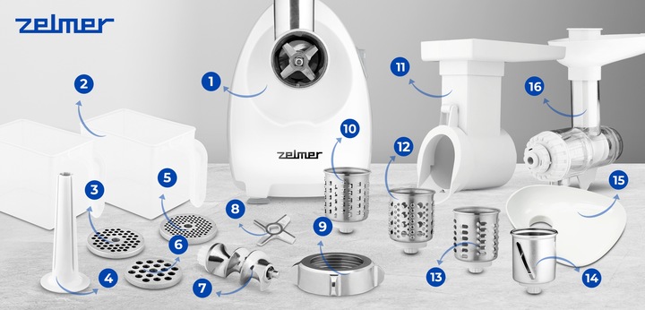 MASZYNKA DO MIELENIA MIĘSA ZELMER SZATKOWNICA WYCISKARKA WOLNOOBROTOWA