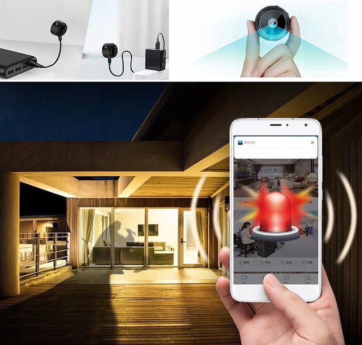 Mini Kamera Szpiegowska Full HD WIFI ukryta 91 DETEKCJA NIANIA DYSKRETNA