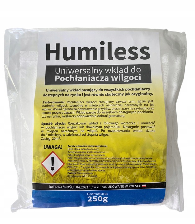 Wkłady do Pochłaniacza Wilgoci 250g x18szt do wszystkich pochłaniaczy !
