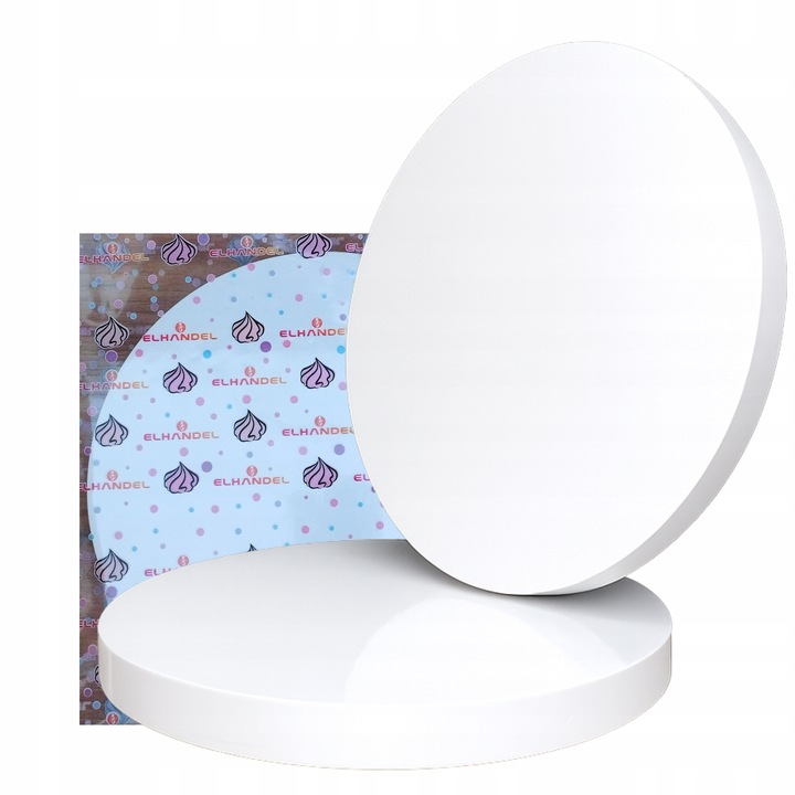 Podkład pod tort styrodur 34 cm gruby okrągły biały podkładka sztywny