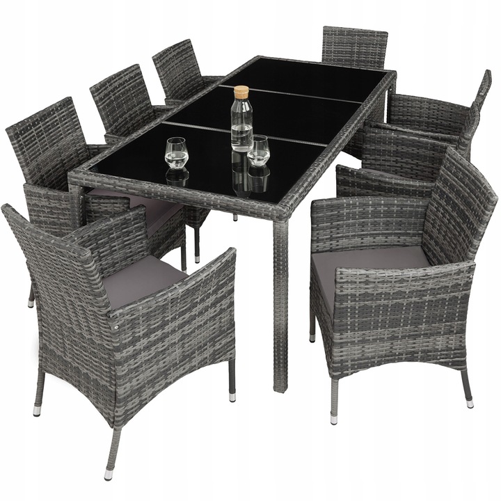 Meble ogrodowe technorattan 8+1+pokrowiec