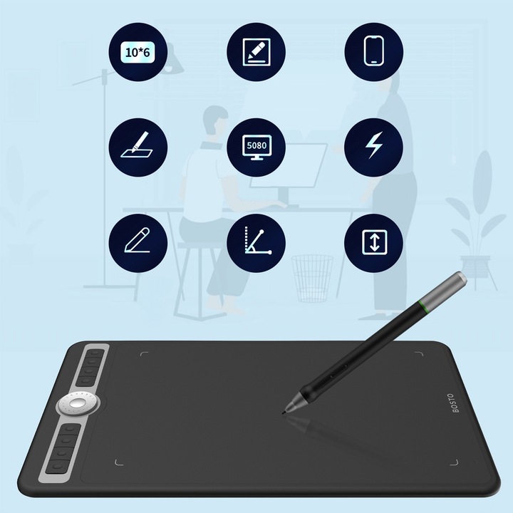 Tablet graficzny BOSTO T1060 PL OPROGRAMOWANIE do komputera PROFESJONALNY