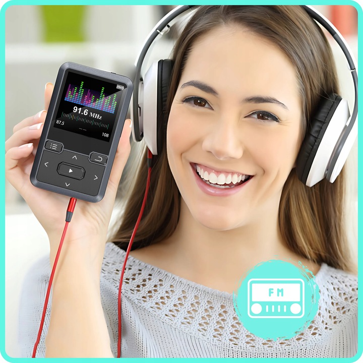 Odtwarzacz MP3 Bluetooth Przenośny 32GB HiFi Radio fm Krokomierz