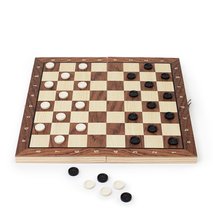 SZACHY DREWNIANE MAGNETYCZNE KLASYCZNE DUŻE WARCABY BACKGAMON GRA 3W1 34X34
