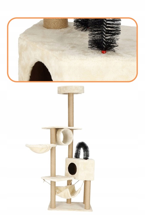 DRAPAK DLA KOTA KOTÓW WYSOKI DUŻY WIEŻA LEGOWISKO DOMEK 7 POZIOMÓW SŁUPEK