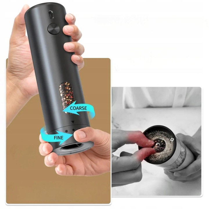 Młynek Elektryczny do Pieprzu i Soli USB Solniczka i Pieprzniczka 2