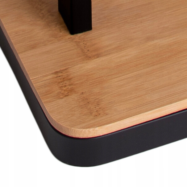 Stojak uchwyt na papier toaletowy do WC toalety czarny bambus na 3 rolki