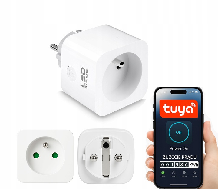 INTELIGENTNE GNIAZDKO WiFi SMART TUYA WATOMIERZ GNIAZDO PROGRAMATOR