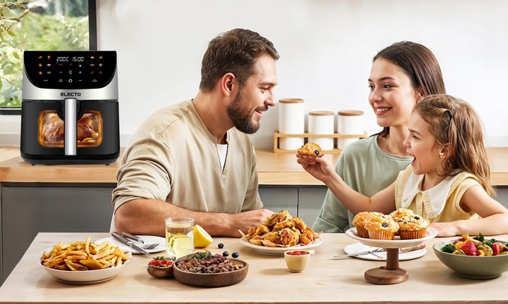 AIR FRYER FRYTKOWNICA BEZTŁUSZCZOWA DUŻA 8L 2000W APLIKACJA WIFI NA