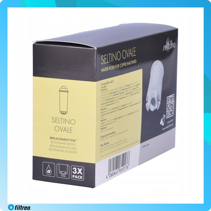 3x Filtry do ekspresu Delonghi Seltino Ovale wkłady wydajne Seltino