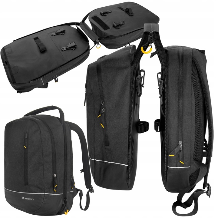 WOZINSKY SAKWA ROWEROWA TORBA NA ROWER DWUCZĘŚCIOWA PLECAK NA BAGAŻNIK 30L