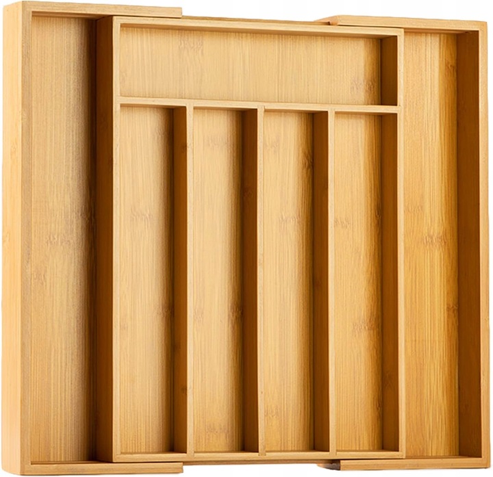 WKŁAD ORGANIZER DO SZUFLADY KUCHENNEJ NA SZTUĆCE BAMBUSOWY PREMIUM XXL 55cm