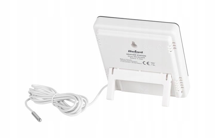 Stacja pogodowa bezprzewodowa na baterie termometr zegar Rebel